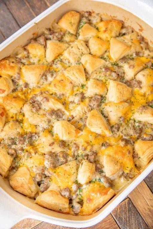 Bubble Up Sausage and Gravy Bake