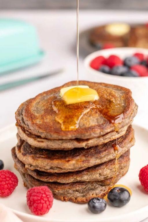 Buckwheat Pancakes with Maple Syrup