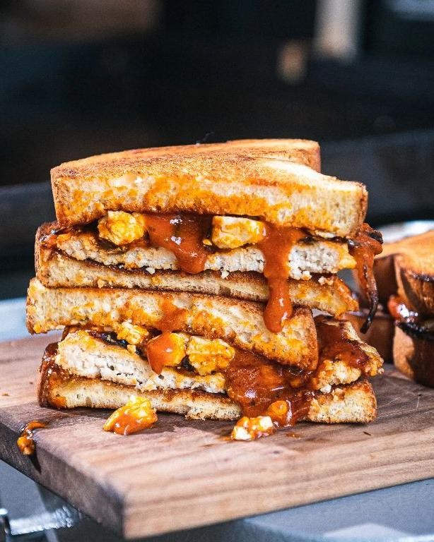 Buffalo Chicken Patty Melt