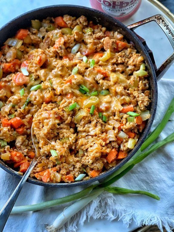 Buffalo Chicken and Rice Skillet