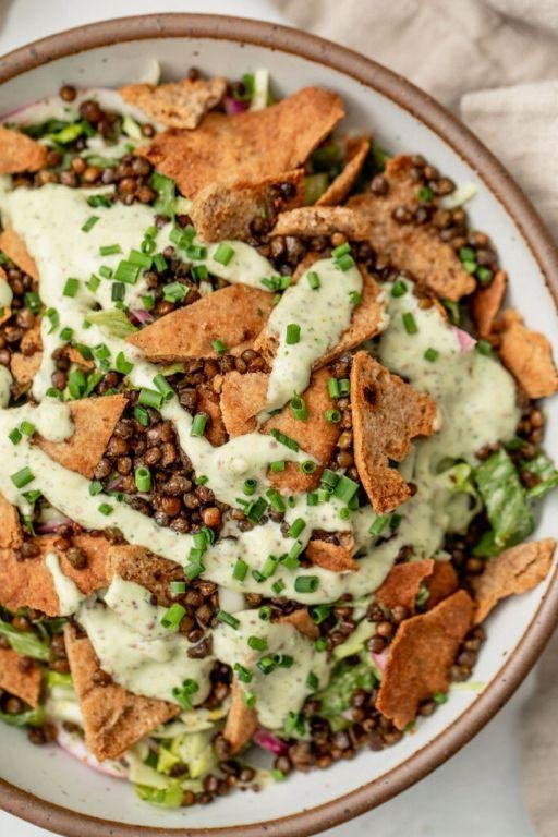 Buffalo Lentil Chips with Cilantro Lime Dip