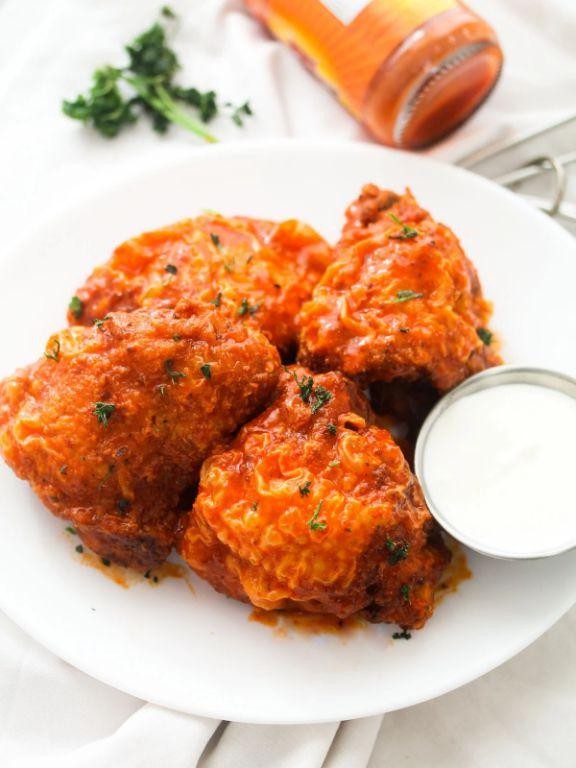 Buffalo Sauce Breaded Chicken Thighs