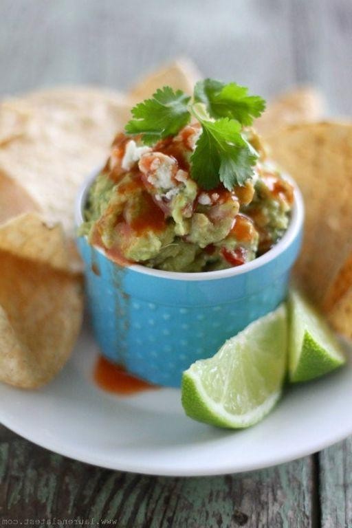 Buffalo Turkey Chips with Avocado Dip