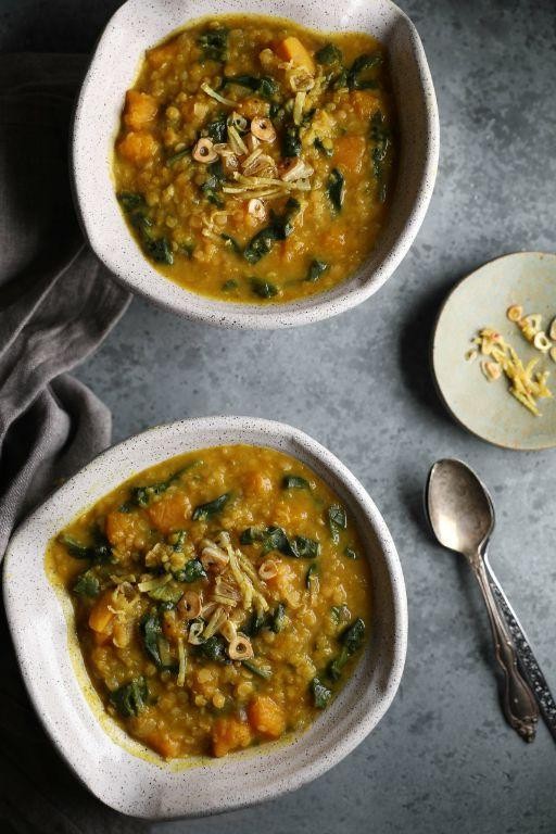 Butternut Squash and Spinach Dal
