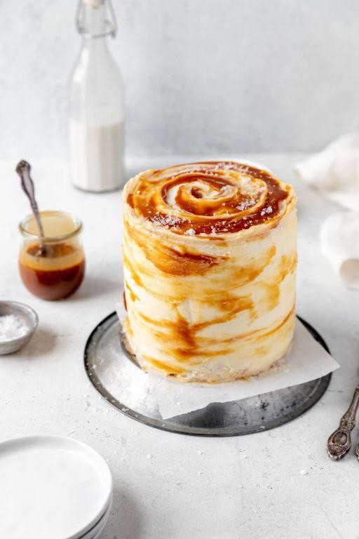 Caramel Swirl Marble Cake with Sea Salt
