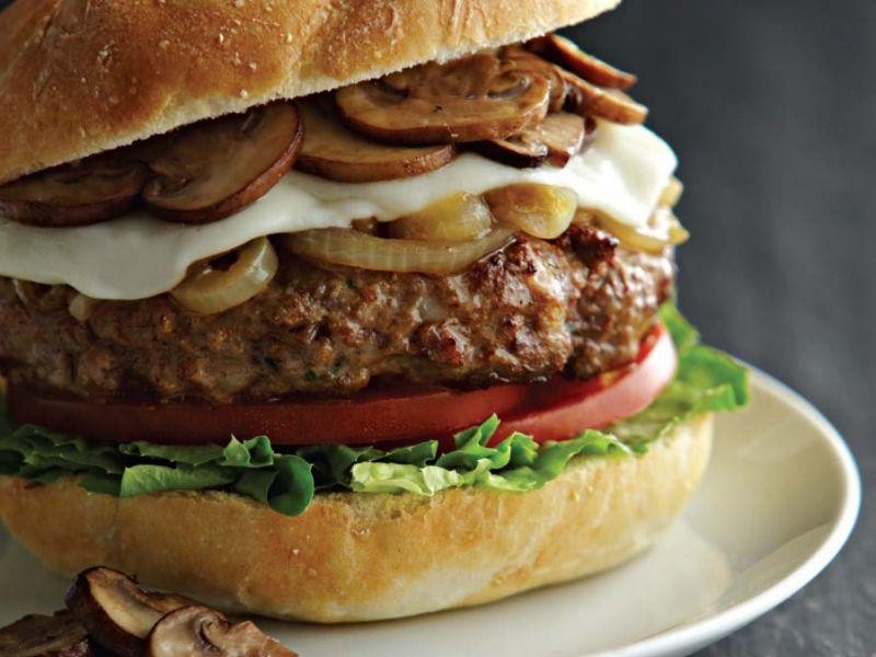 Caramelized Onion and Mushroom Burger