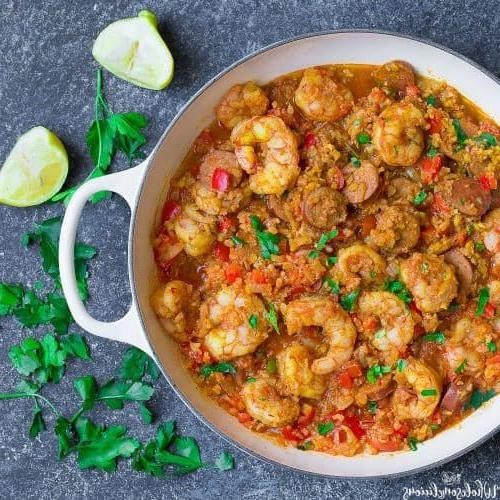 Cauliflower Rice Paella with Shrimp