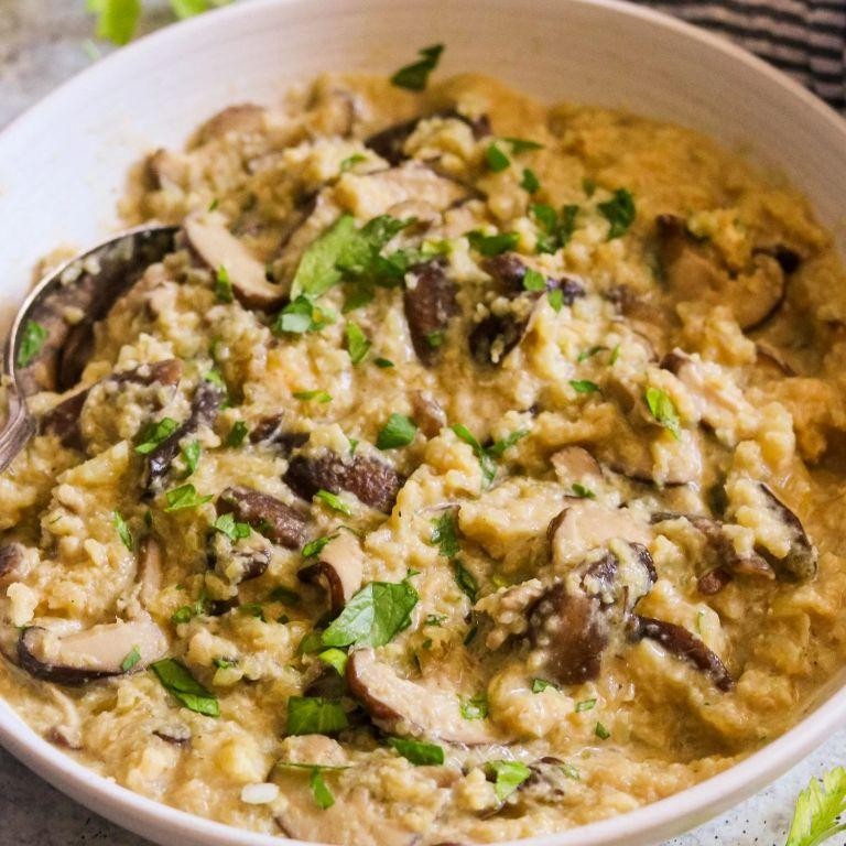 Cauliflower Rice Risotto with Mushrooms