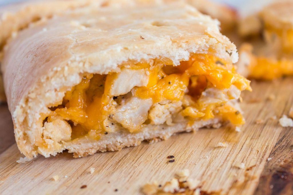 Cheesy Chicken Puff Pastry Turnovers