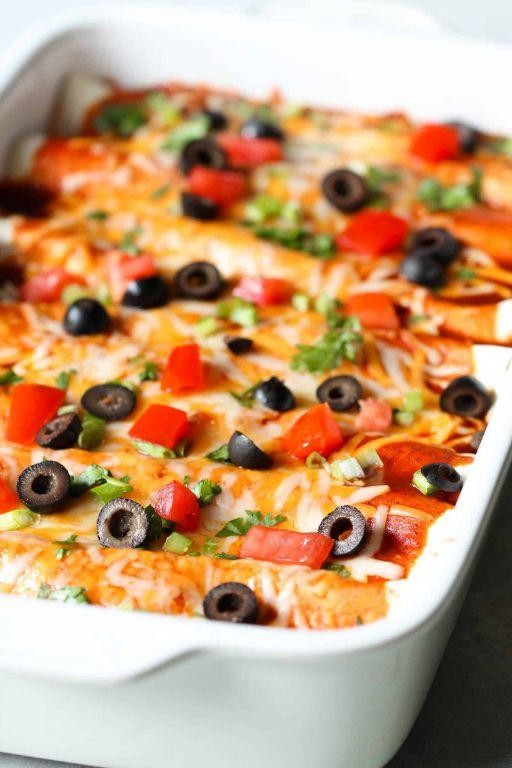 Cheesy RockCrok Chicken Enchiladas
