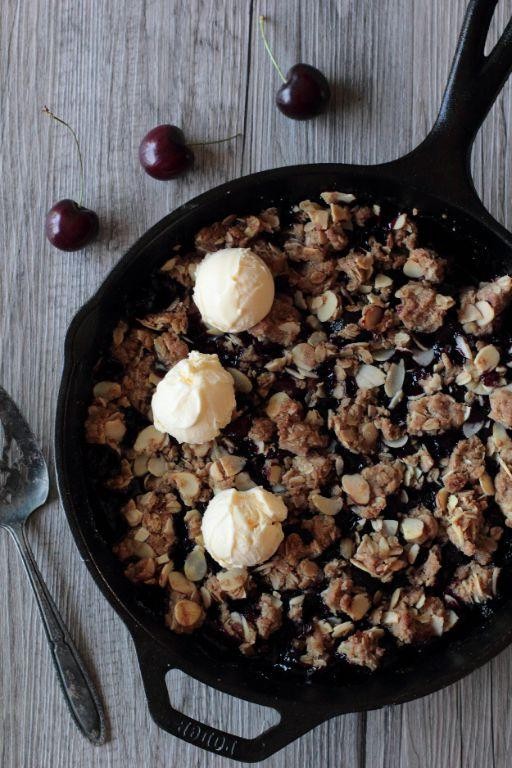 Cherry Almond Crumble with Brown Sugar Crust