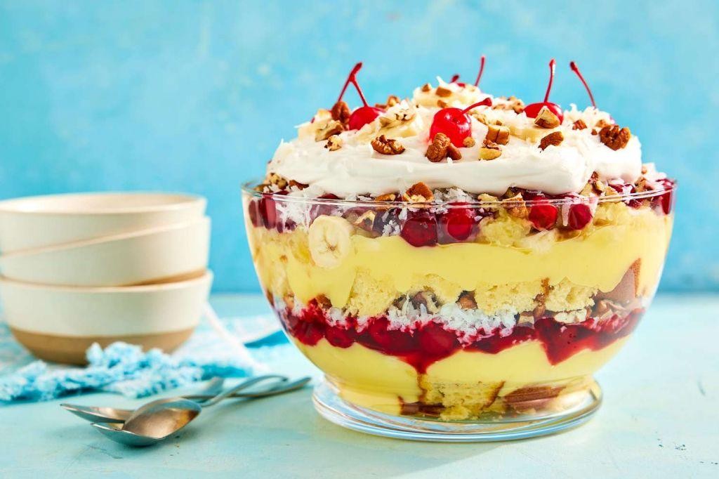 Cherry Cheesecake Punch Bowl Cake
