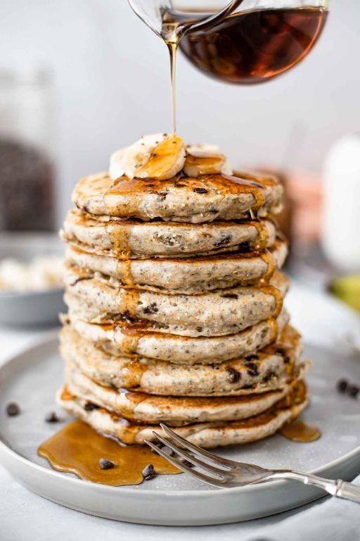 Chia Seed Pancakes with Maple Syrup