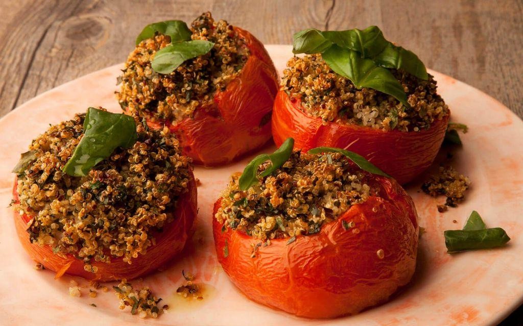 Chia Seed and Quinoa Stuffed Tomatoes