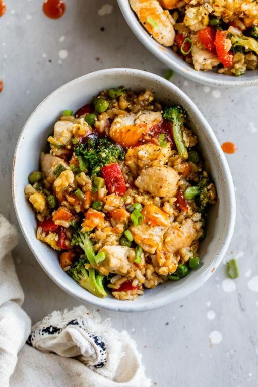 Chicken Breakfast Stir-Fry with Rice