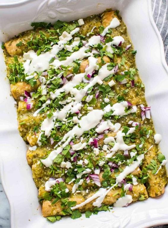 Chicken Chile Verde Enchiladas