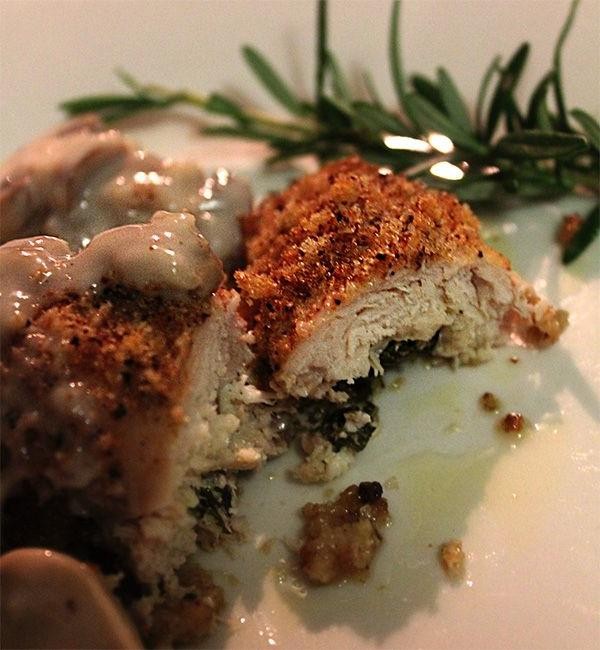 Chicken Kiev with Creamy Mushroom Sauce