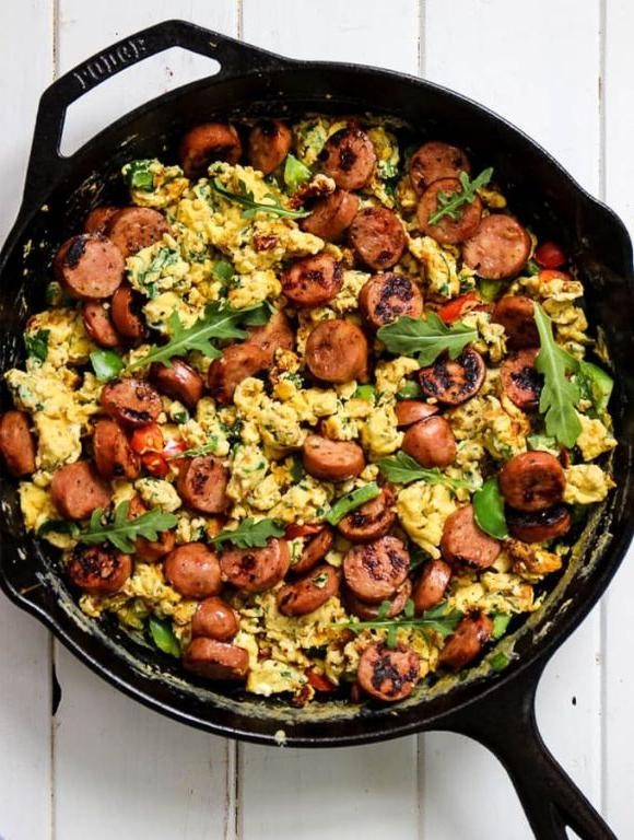 Chicken Sausage and Egg Scramble