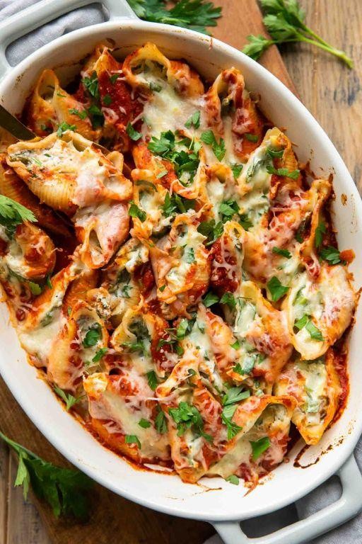 Chicken Tomato and Spinach Stuffed Shells