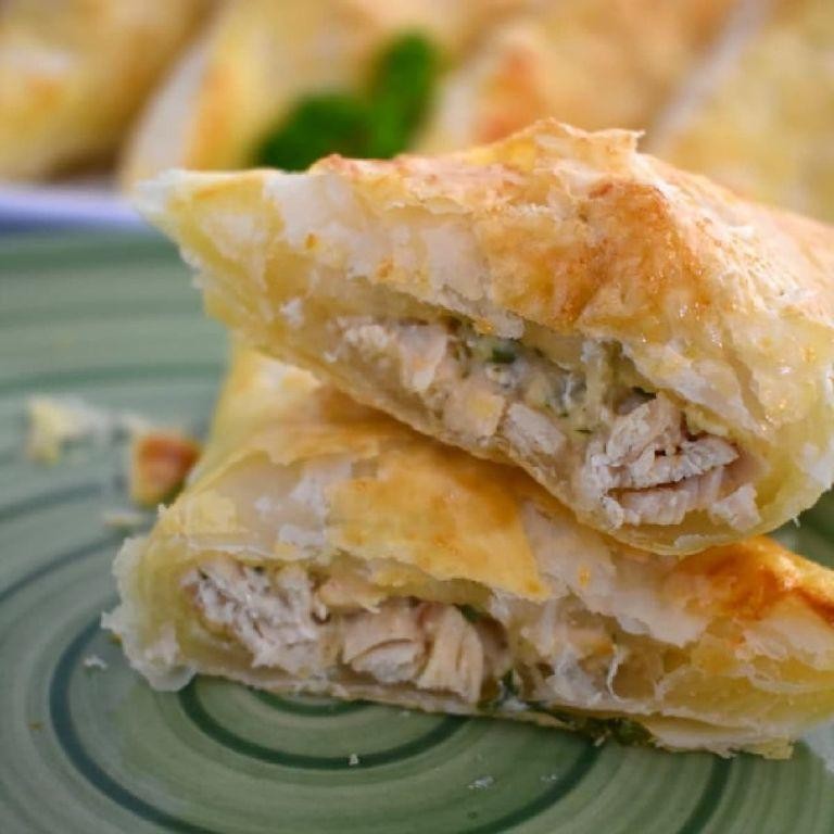 Chicken and Cheese Puff Pastry Pockets