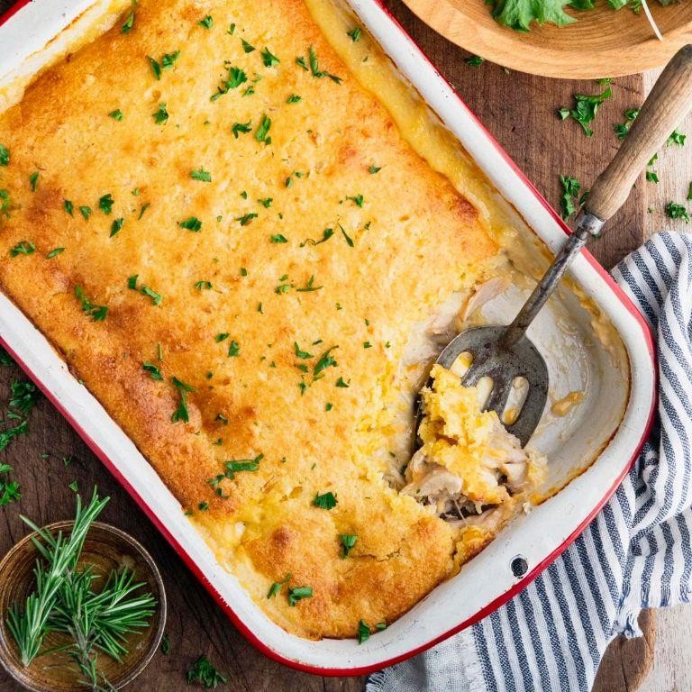 Chicken and Cornbread Breakfast Bake