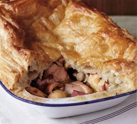 Chicken and Mushroom Puff Pastry Pie