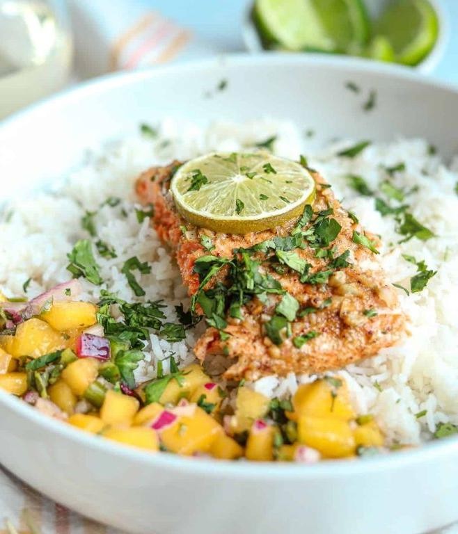 Chili Lime Crusted Salmon with Cilantro Cream