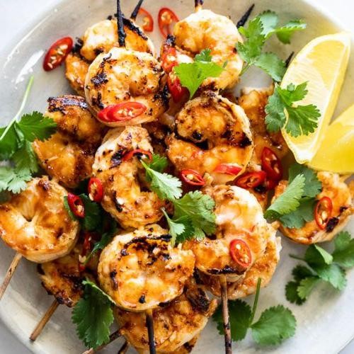 Chili-Garlic Grilled Shrimp Skewers