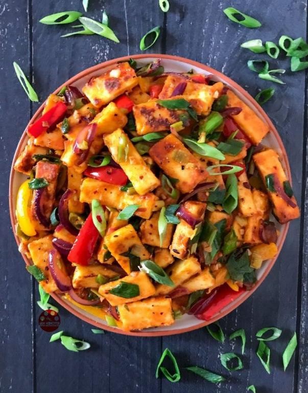 Chilli Paneer Stir-Fry with Bell Peppers
