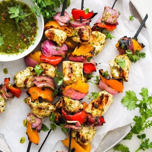 Chimichurri Chicken Skewers