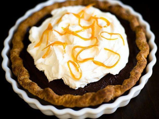 Chocolate Orange Cream Pie with Candied Peel