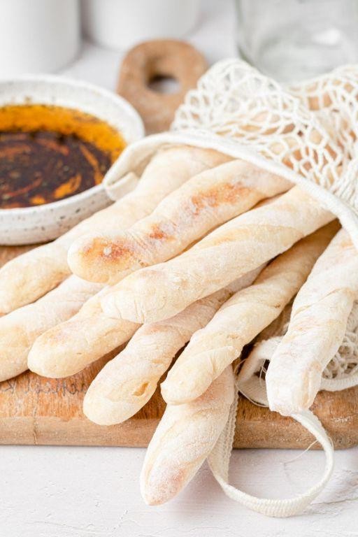 Ciabatta Breadsticks with Rosemary and Sea Salt