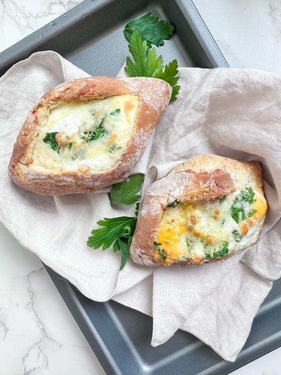Ciabatta Breakfast Bake with Eggs and Cheese