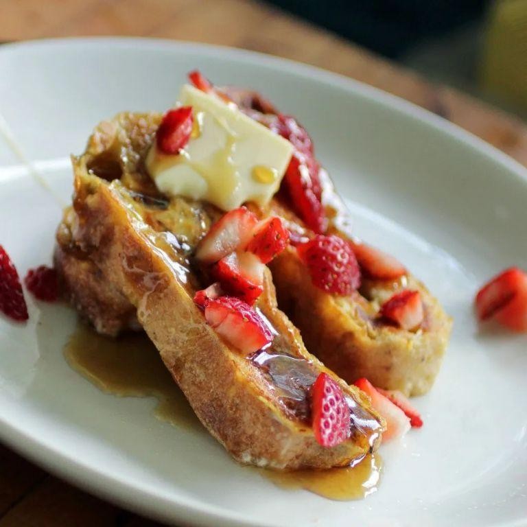Ciabatta French Toast with Berries and Maple Syrup