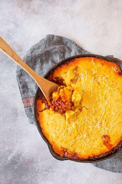 Cincinnati Chili Cornbread Casserole