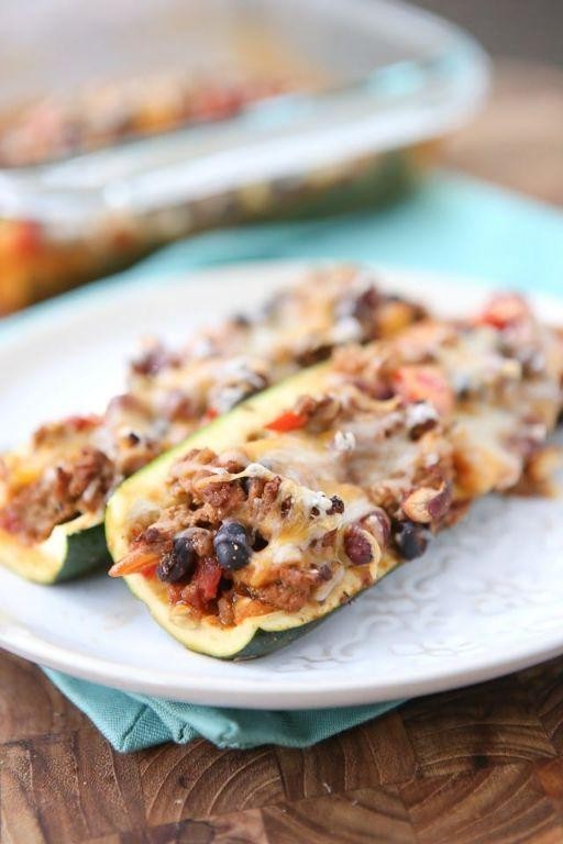 Cincinnati Chili Stuffed Zucchini Boats