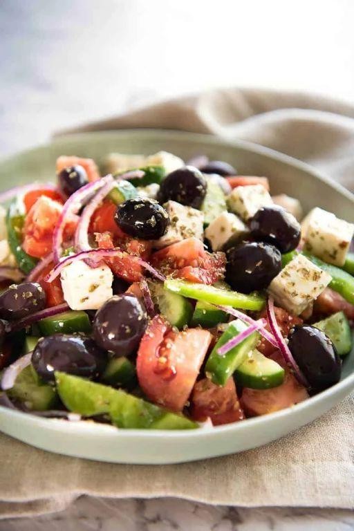 Classic Greek Salad with Feta and Kalamata Olives