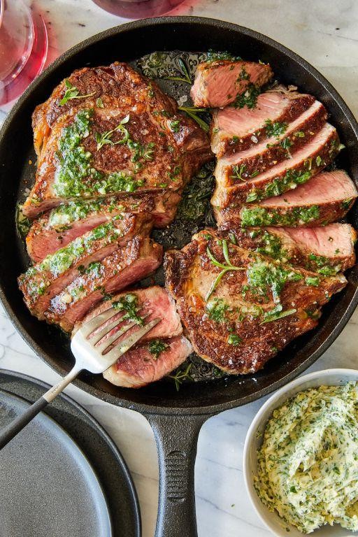 Classic Grilled Delmonico Steak with Garlic Butter