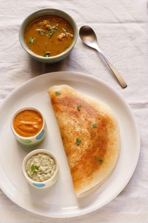 Classic Mysore Masala Dosa with Coconut Chutney