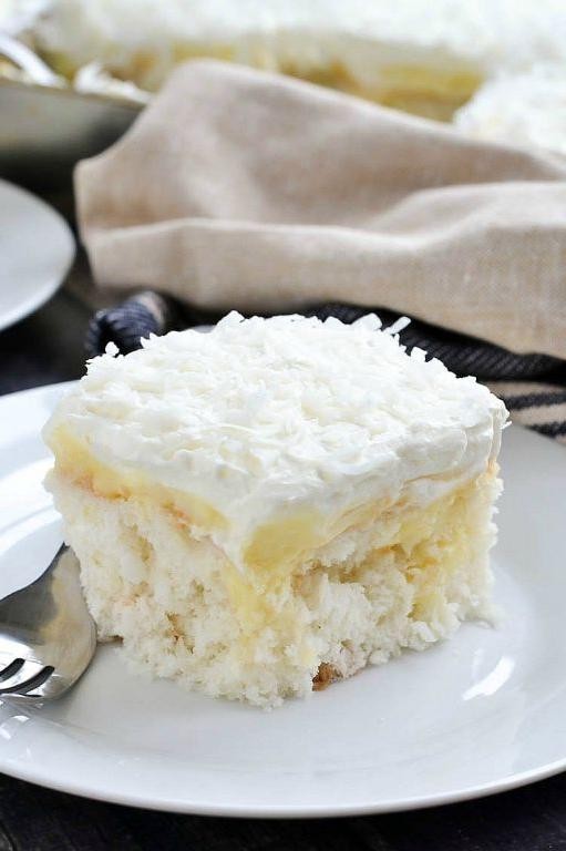 Coconut Cream Pudding Poke Cake