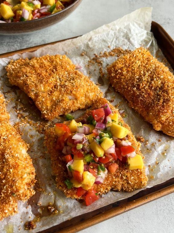 Coconut-Crusted Snook with Mango Chutney
