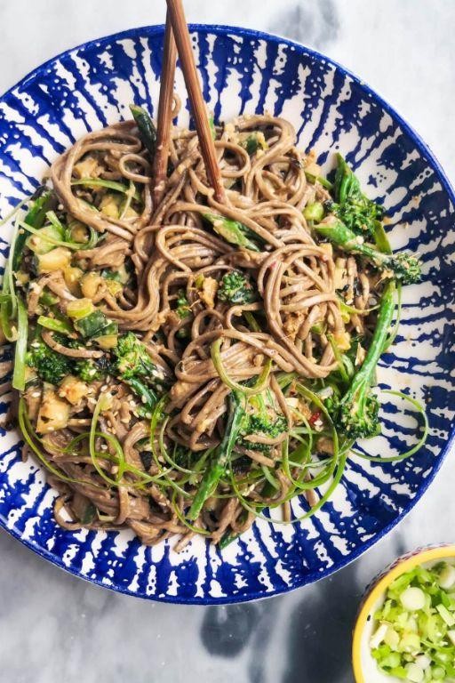 Cold Soba Noodle Salad with Sesame Dressing