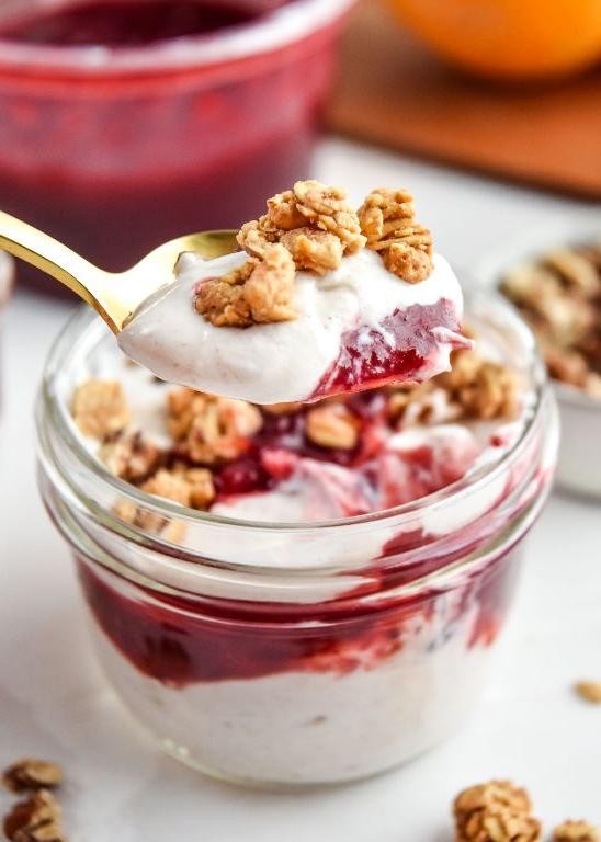 Cranberry Sauce Yogurt Parfait