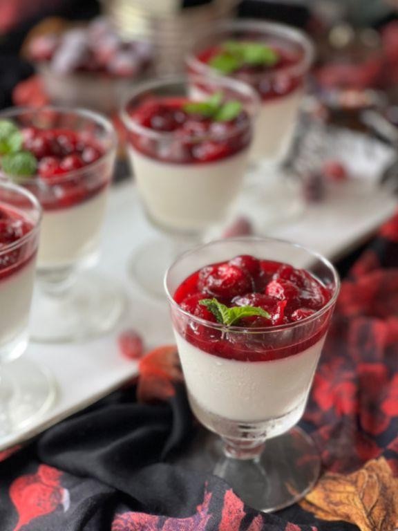Cranberry Vanilla Bean Panna Cotta