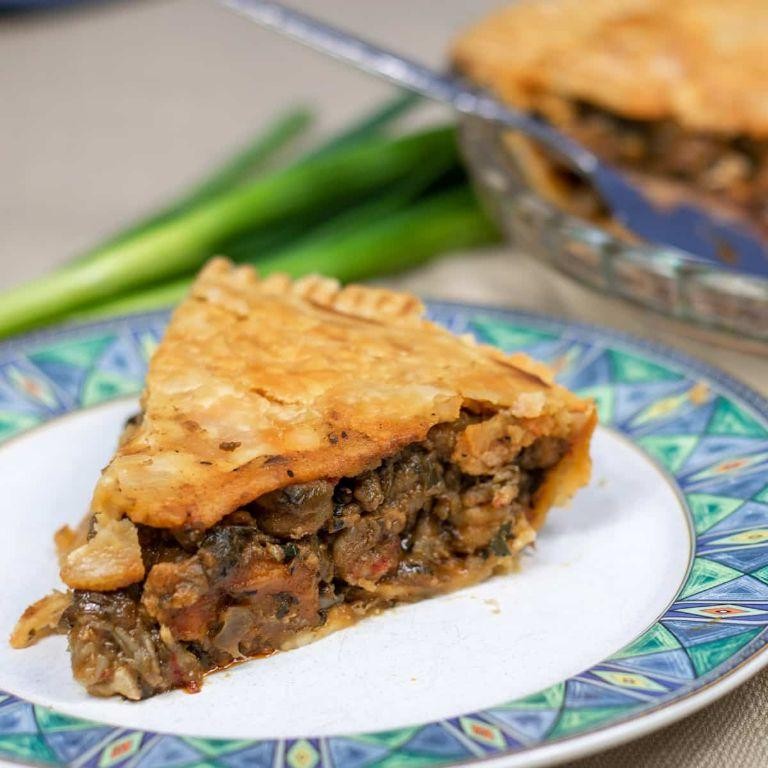 Crawfish Pie with Crawfish Tails in Rich Gravy