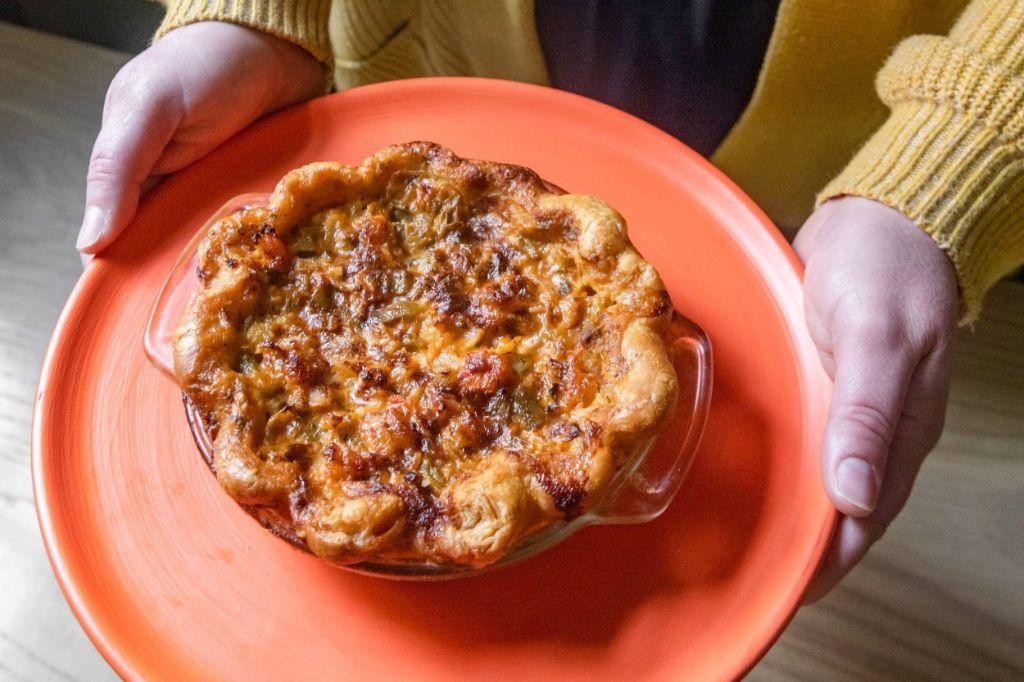 Crawfish Pie with Herb Biscuit Crust