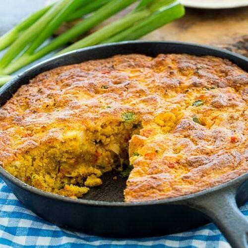 Crawfish Pie with Jalapeño Cornbread Topping