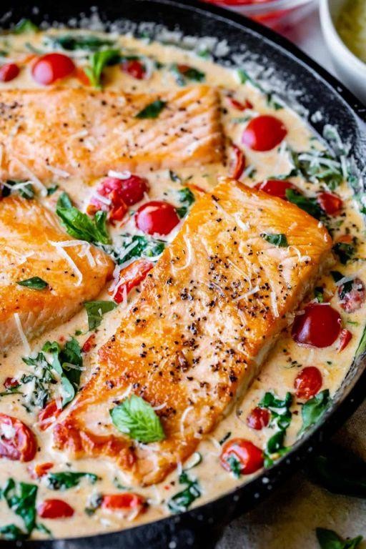 Creamy Garlic Butter Tuscan Salmon