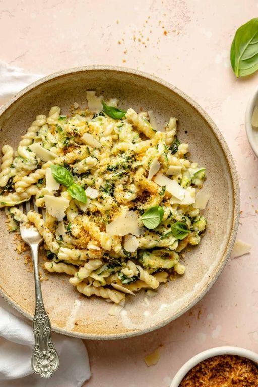 Creamy Lemon Zucchini Pasta with Basil