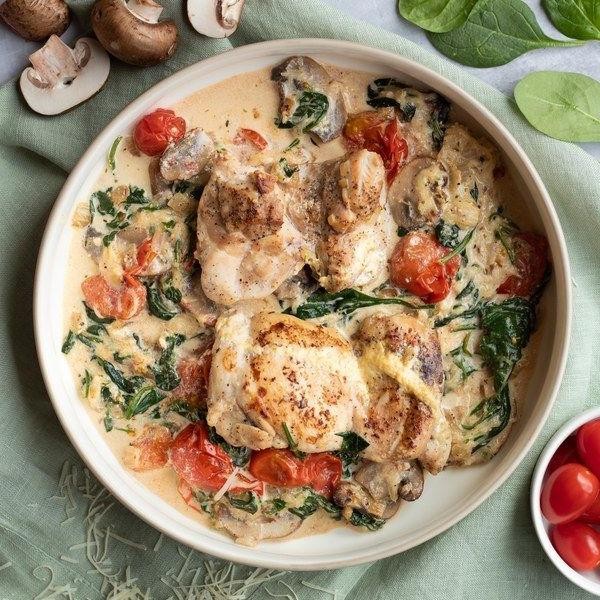 Creamy Tuscan Garlic Mushroom Chicken